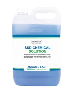 image showing Bottle of SSD Chemical Solution 300ML for professional currency cleaning and restoration
