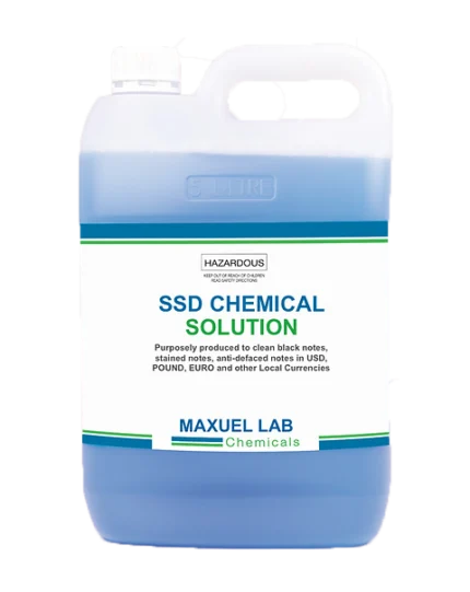 image showing Bottle of SSD Chemical Solution 300ML for professional currency cleaning and restoration